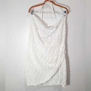 Cider Above The Knee Crisscross White Lace Overlay Dress Size 4XL